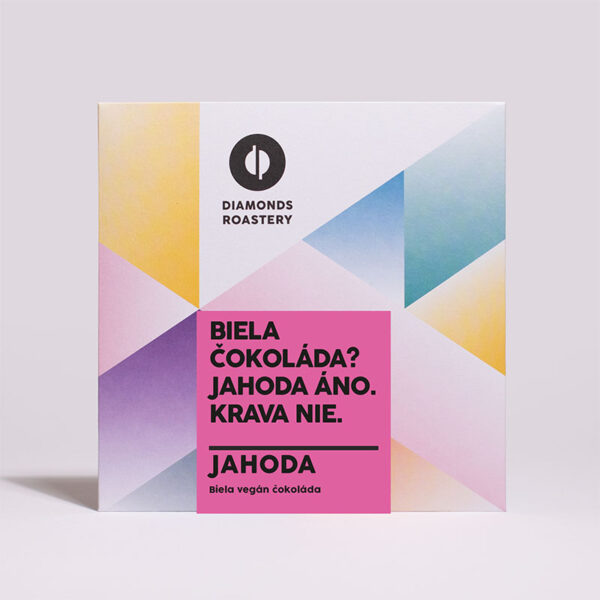 Bean to bar Jahoda Biela vegán čokoláda